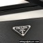 Prada Saffiano Leather Pouch Clutch Bag 2NG005 Enameled metal triangle logo Black/Silver
