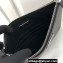 Prada Saffiano Leather Pouch Clutch Bag 2NG005 Enameled metal triangle logo Black/Silver