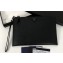 Prada Saffiano Leather Pouch Clutch Bag 2NG005 triangle and metal lettering logo Black/Silver