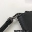 Prada Saffiano Leather Pouch Clutch Bag 2NG005 triangle and metal lettering logo Black/Silver