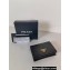 Prada Small Saffiano Leather Wallet 1MV021 Enameled metal triangle logo Black/Gold