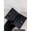 Prada Small Saffiano Leather Wallet 1MV021 Enameled metal triangle logo Black/Gold