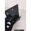 Prada Small Saffiano Leather Wallet 1MV021 Enameled metal triangle logo Black/Gold