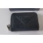 Prada Saffiano coin purse 2MM003 Embossed triangle logo Black