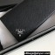Prada Saffiano Leather bi-fold long Wallet 2M0836 Metal lettering logo Black/Silver