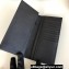 Prada Saffiano Leather bi-fold long Wallet 2M0836 Enameled metal triangle logo Black/Silver