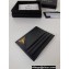 Prada Saffiano Leather Card Holder 2MC223 Metal lettering logo Black/Gold