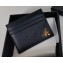Prada Saffiano Leather Card Holder 2MC223 Metal lettering logo Black/Gold