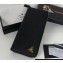 Prada Saffiano Leather Zip Wallet 2M1317 Metal lettering logo Black/Gold