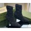 Gucci Heel 7.5cm GG knit ankle boots 718378 Black 2023