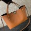 Valentino Small Rockstud Grainy Calfskin Tote Bag with Contrasting Lining 0044 Brown 2023