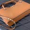 Valentino Small Rockstud Grainy Calfskin Tote Bag with Contrasting Lining 0044 Brown 2023