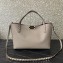 Valentino Small Rockstud Grainy Calfskin Tote Bag with Contrasting Lining 0044 Dove Gray 2023