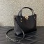 Valentino Small Rockstud Grainy Calfskin Tote Bag with Contrasting Lining 0044 Black 2023
