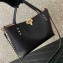 Valentino Small Rockstud Grainy Calfskin Tote Bag with Contrasting Lining 0044 Black 2023