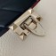 Valentino Small Rockstud Grainy Calfskin Tote Bag with Contrasting Lining 0044 White 2023