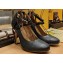 Fendi Heel 10cm Delfina leather high-heeled court pumps Black 2023