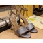Fendi Heel 10cm Delfina leather high-heeled Sandals karung Gun Color 2023