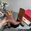 Valentino High Heel Ankle Boots In Calfskin Leather Brown with VLogo Signature detail 2023