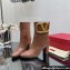 Valentino High Heel Ankle Boots In Calfskin Leather Brown with VLogo Signature detail 2023
