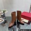 Valentino High Heel Ankle Boots In Calfskin Leather Brown with VLogo Signature detail 2023