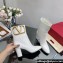 Valentino High Heel Ankle Boots In Calfskin Leather White with VLogo Signature detail 2023