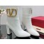 Valentino High Heel Ankle Boots In Calfskin Leather White with VLogo Signature detail 2023