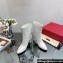 Valentino High Heel Ankle Boots In Calfskin Leather White with VLogo Signature detail 2023