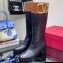 Valentino Boots In Calfskin Leather Black/Brown with VLogo Signature detail 2023