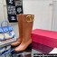 Valentino Boots In Calfskin Leather Brown with VLogo Signature detail 2023