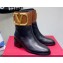 Valentino Ankle Boots In Calfskin Leather Black/Brown with VLogo Signature detail 2023