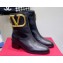 Valentino Ankle Boots In Calfskin Leather Black with VLogo Signature detail 2023