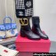Valentino Ankle Boots In Calfskin Leather Black with VLogo Signature detail 2023