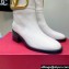 Valentino Ankle Boots In Calfskin Leather White with VLogo Signature detail 2023