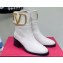 Valentino Ankle Boots In Calfskin Leather White with VLogo Signature detail 2023