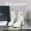 Balmain Heel 13.5cm platform 3.5cm Brune leather ankle boots White 2023