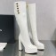 Balmain Heel 13.5cm platform 3.5cm Brune leather boots White 2023
