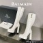 Balmain Heel 13.5cm platform 3.5cm Brune leather boots White 2023