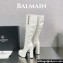 Balmain Heel 13.5cm platform 3.5cm Brune leather boots White 2023