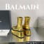 Balmain Leather platform 10cm boots Gold 2023