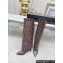 Balmain Heel 10.5cm Ariel boots in monogrammed leather Black/Brown 2023