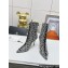Balmain Heel 10.5cm Uria ankle boots in monogrammed leather Black/White 2023