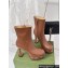Gucci Heel 12cm platform 4cm boots with GG studs 740599 Brown 2023
