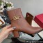 Valentino Vlogo Signature Calfskin Ankle Boots 75mm Brown 2023