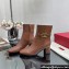 Valentino Vlogo Signature Calfskin Ankle Boots 75mm Brown 2023