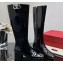 Valentino VLogo Type Calfskin Boots Patent Black 2023
