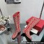 Valentino VLogo Type Boots in Toile Iconographe fabric Beige/Red 2023