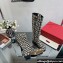 Valentino VLogo Type Boots in Toile Iconographe fabric Beige/Black 2023