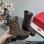 Valentino VLogo Type Ankle Boots in Toile Iconographe fabric Beige/Coffee 2023