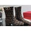 Valentino VLogo Type Ankle Boots in Toile Iconographe fabric Beige/Coffee 2023